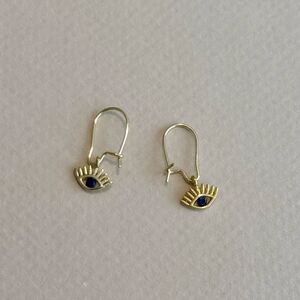 Gold Evil Eye Earrings R855